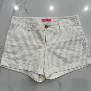 Lilly Pulitzer White Textured Shorts